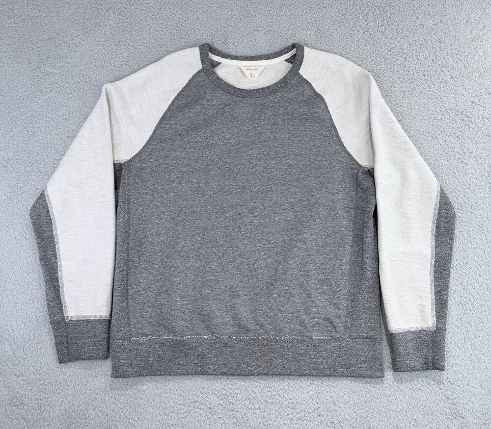 Rag & Bone Standard Issue Sweatshirt Men XL Raglan Crewneck French Terry Gray